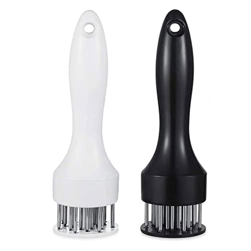 Meat Tenderizer Tool with Ultra Sharp Stainless Steel Needle Blades 2 Pack Meat Tenderizer Tool Profession Kitchen Gadgets Jacquard for Tenderizing and Cooking BBQ, Marinade, Steak, Beef, and Poultry