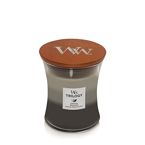 WoodWick Warm Woods Medium Hourglass Trilogy Candle, 9.7 oz.