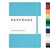 PAPERAGE Dotted Journal Notebook, (Sky Blue), 160 Pages, Medium 5.6 in x 8 in - 100 GSM Thick Paper – Hardcover Journaling Notebook for Work, School & Bullet Journaling