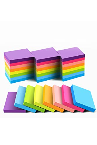 Sticky Notes 1.5x2 Inches, Bright Colors Self-Stick Pads, 24 Pack, 75 Sheets/Pad