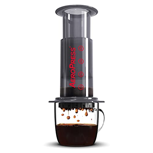 Aeropress Original Coffee Press, Full bodied coffee without grit or bitterness, American, cold brew, latte, espresso style, Small portable coffee maker for camping & travel