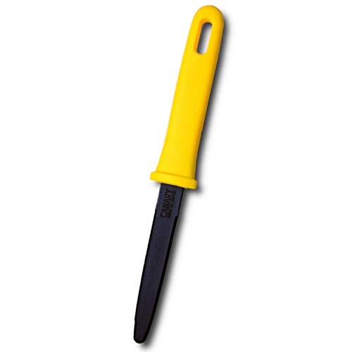 CANARY Corrugated Cardboard Cutter Dan Chan, Safety Box Cutter Knife [Non-Stick Fluorine Coating Blade], Made in JAPAN, Yellow (DC-190F-1)