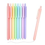 Shuttle Art Colored Retractable Gel Pens, 8 Pastel Ink Colors, Cute Pens 0.7mm Fine Point Quick Drying for Black Paper Writing Drawing Journaling Note Taking School Office Home