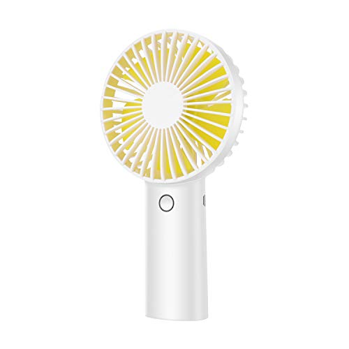 YunTuo Portable Handheld Fan, 4400mAh Battery Operated Rechargeable Personal Fan, 6-15 Hours Working Time for Outdoor Activities, Summer Gift for Men Women (Pure White)