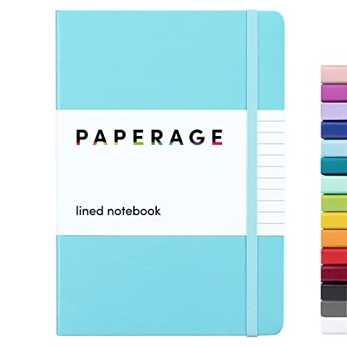 PAPERAGE Lined Journal Notebook, (Blue), 160 Pages, Medium 5.7 inches x 8 inches - 100 gsm Thick Paper, Hardcover