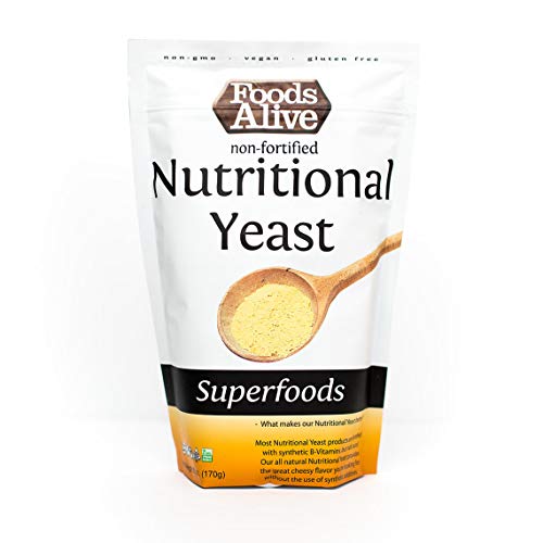 Foods Alive Nutritional Yeast Flakes | Non-Fortified, Plant Based Protein, Vegan Cheese Powder Substitute, Versatile Seasoning for a Wide Range of Dishes (6 oz (Pack of 1))