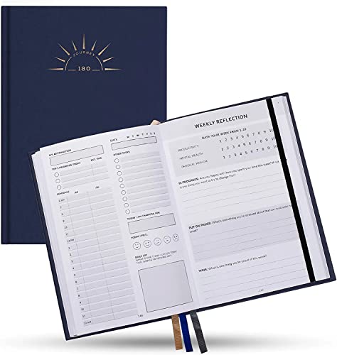 Undated Daily Academic Planner for Students A5 - Daily Time Blocking, Weekly Reflection, Goal Setting, Grade Tracker, Class Schedule, Gratitude, Self Care - Positive Affirmations - Life Planner for any Year - Anxiety Journal for Teens