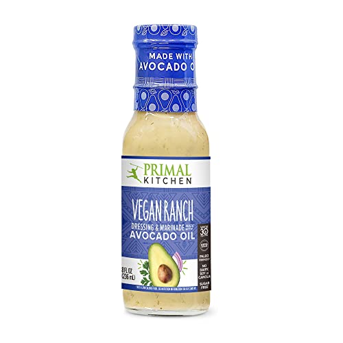 Primal Kitchen Vegan Ranch Salad Dressing & Marinade made with Avocado Oil, Whole30 Approved, Paleo Friendly, and Keto Certified, 8 Fluid Ounces