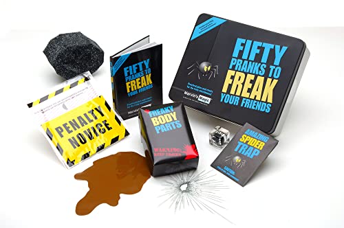 Marvin's Magic - Fifty Pranks to Freak Your Friends | Amazing Magic Tricks for Kids in Gift Tin | Includes Novelty Parking Ticket, Realistic Coffee Spill, Amazing Sponge Rock + More