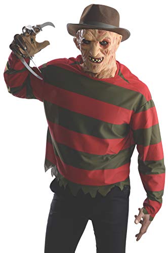 Rubie's Men's Nightmare on Elm Freddy Krueger Shirt With Mask Adult Sized Costumes, As Shown, Standard US