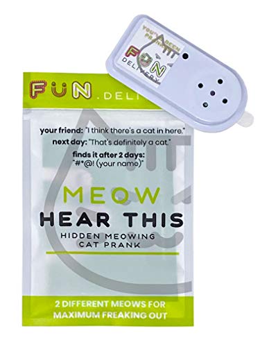 FUN delivery Meow Hear This: Hidden Meowing Cat Prank Gag Joke Sound