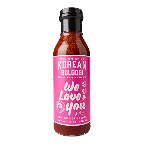 Medium Spicy Korean Bulgogi Kalbi Galbi BBQ Marinade & Sauce Gluten-free, Non-GMO, Vegan, OU Kosher 15oz (pack of 1)