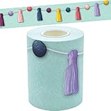 Teacher Created Resources Oh Happy Day Pom-Poms & Tassels Straight Rolled Border Trim - 50ft - Decorate Bulletin Boards, Walls, Desks, Windows, Doors, Lockers, Schools, Classrooms, Homeschool
