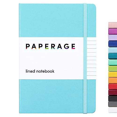 PAPERAGE Lined Journal Notebook, (Sky Blue), 160 Pages, Medium 5.7 inches x 8 inches - 100 GSM Thick Paper, Hardcover