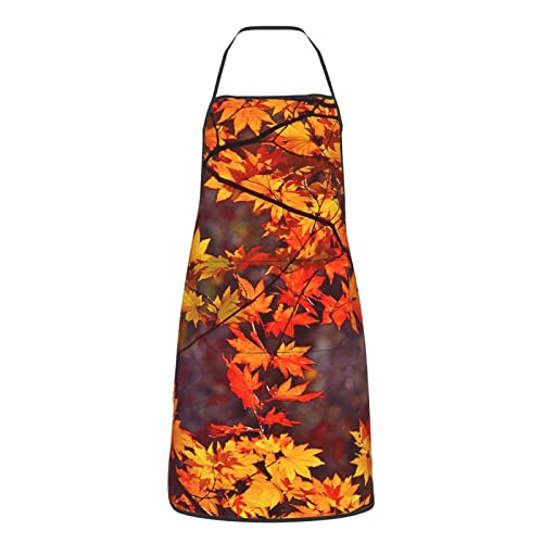 Flowers Rainbow Floral Waterproof Apron with Large Pockets for Kitchen Gift