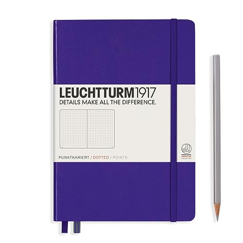 LEUCHTTURM1917 - Notebook Hardcover Medium A5-251 Numbered Pages for Writing and Journaling (Purple, Dotted)