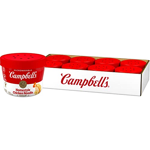 Campbell's Homestyle Chicken Noodle Soup Microwavable Bowl, 15.4 Ounce (Pack of 8)