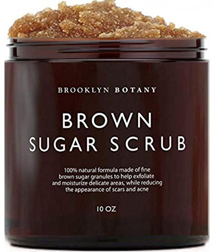 Brooklyn Botany Brown Sugar Body Scrub - 10 oz - Moisturizing and Exfoliating Body, Face, Hand, Foot Scrub - Fights Acne Scars, Stretch Marks, Fine Lines & Wrinkles, Great Gifts For Women & Men - 10 oz