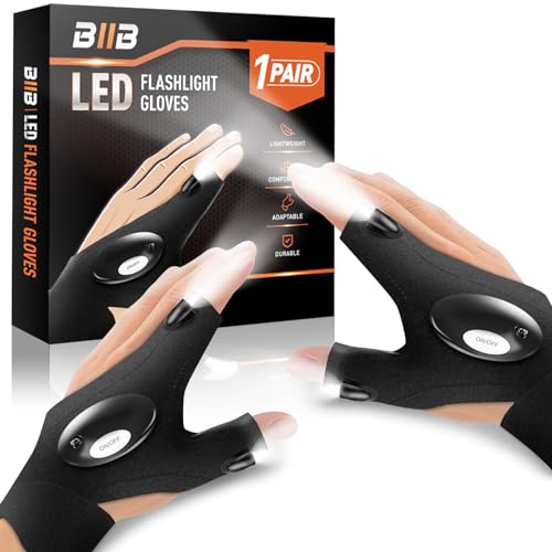 BIIB Father's Day Gifts from Daughter Wife Son, Flashlight Gloves Dad Gifts for Men, Father's Day Gifts for Dad, Mens Gifts for Him Dad Grandpa, Birthday Gifts for Men Gadgets Camping Essentials