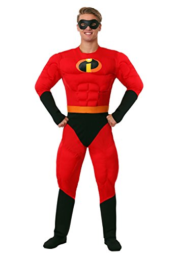 Disguise Men's Mr. Incredible Classic Muscle Adult Costume, red, Medium (38-40)
