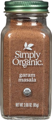 Simply Organic Garam Masala, 3-Ounce Jar, Northern Indian Spice Blend, Richly Spicy But Not Hot, Kosher, Non ETO