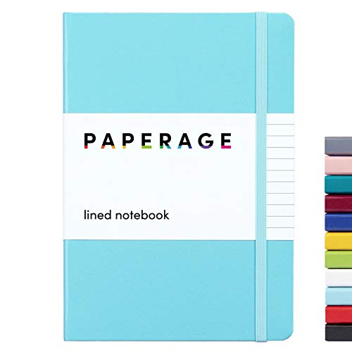 PAPERAGE Lined Journal Notebook, (Blue), 160 Pages, Medium 5.7 inches x 8 inches - 100 GSM Thick Paper, Hardcover