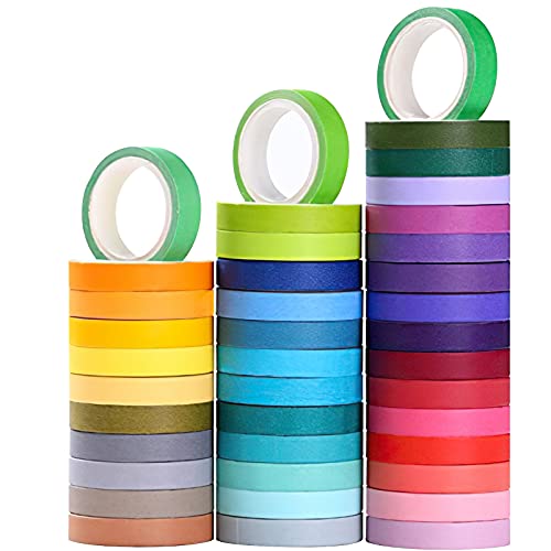 40 Rolls Washi Tape Set, Decorative Masking DIY Tapes for Children and Gifts Warpping (Mix)
