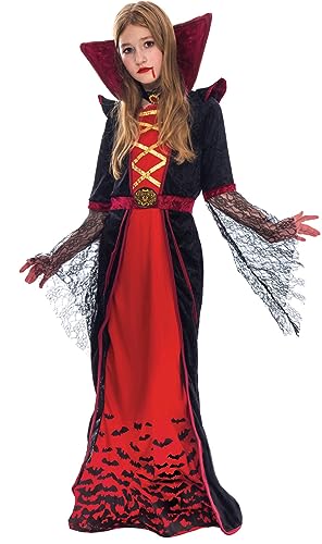 Spooktacular Creations Royal Vampire Costume for Girls Deluxe Set Halloween Gothic Victorian Vampiress Queen Dress Up Party-3T(3-4yr)