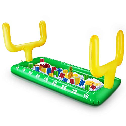 Inflatable Football Field Cooler Football Party Drink Cooler Football Party Decor Inflatable Ice Serving Bar for Game Sports Party Supplies Decorations Drink Beer Food, 53 x 28 in