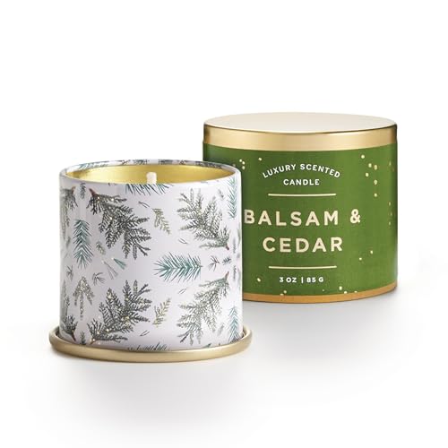ILLUME Noble Holiday Collection Balsam & Cedar Demi Vanity Tin Candle, 3 oz