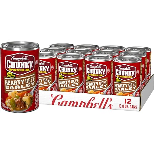 Campbell's Chunky Soup, Hearty Beef and Barley Soup, 18.8 Oz Can (Case of 12)