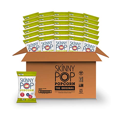 SkinnyPop Original Popcorn, Individual Snack Size Bags, Skinny Pop, Healthy Popcorn Snacks, Easter Snacks, Gluten Free, 0.65 Ounce (Pack of 30)
