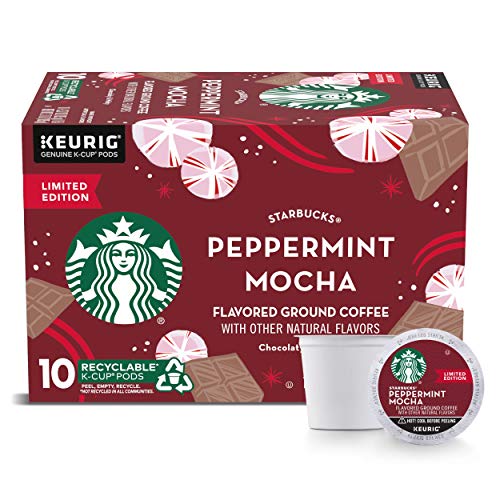 Starbucks Flavored K-Cup Coffee Pods — Peppermint Mocha for Keurig Brewers — 1 box (10 pods)
