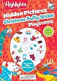 Christmas Hidden Pictures Puffy Sticker Playscenes: Christmas Stocking Stuffer for Kids 3-6, Activity Book with Christmas Puzzles, Stickers, Mazes and More (Highlights Puffy Sticker Playscenes)