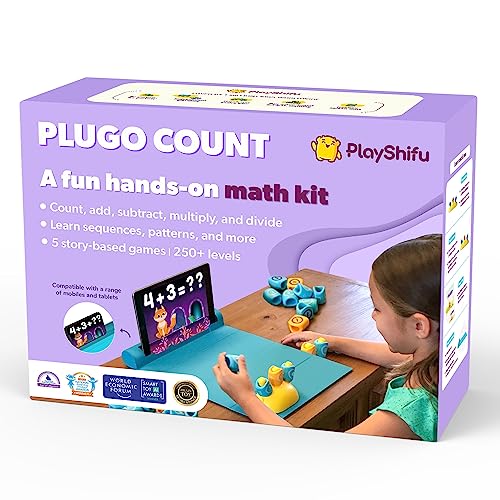 PlayShifu STEM Toy Math Game - Plugo Count (Kit + App with 5 Interactive Math Games) Educational Toy for 4 5 6 7 8 Year Old Birthday Gifts | Story-Based Learning for Kids (Works with tabs/mobiles)