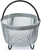 The Original Hatrigo Steamer Basket for Pressure Cooker Accessories 6qt [3qt 8qt avail] Compatible with Instant Pot Accessories 6 qt, Ninja Foodi, Other Pressure Cookers, Silicone Handle, IP 6 Quart