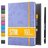 Bullet Dotted Journal Dot Grid Notebook | A5 Daily Journaling Notebooks for Personal Writing, Work, Women | 160gsm Thick Paper, Hard cover, Lay Flat Binding | 5x7 Journals Cuaderno Libretas de apuntes
