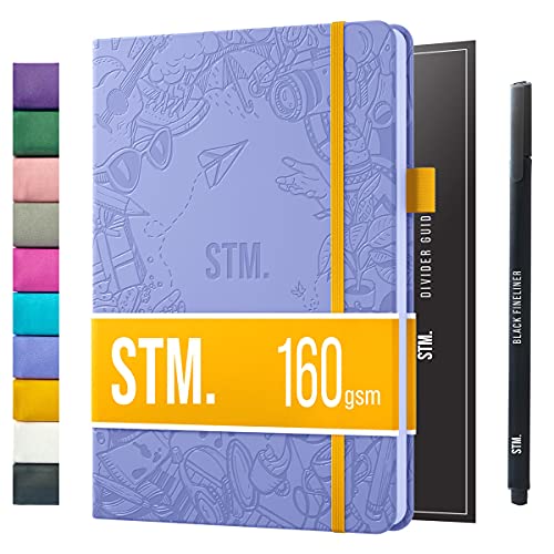 Scribbles That Matter A5 Dotted Journal Notebook + Free Pen! Your Bullet Dotted Journal Vegan Hard Cover 160gsm Dotted Notebook Bleedproof thick paper with 150 Pages for Work (5.75 x 8.5), Lavender