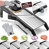 Gramercy Mandoline Food Slicer, Vegetable Cutter, Potato Slicer, Mandolin for Kitchen, Veggie Cutter, Cucumber Tool - Comes with One Pair Cut-Resistant Gloves