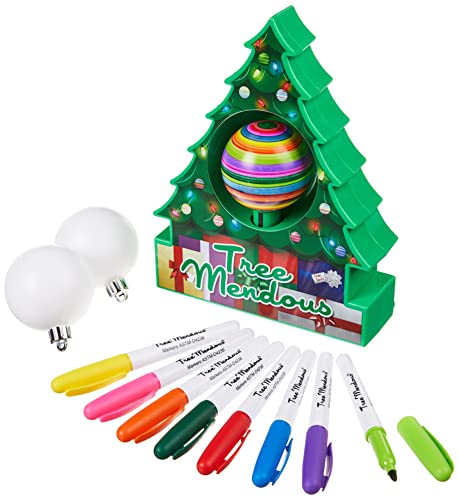 The TreeMendous Christmas Tree Ornament Decorating Kit - Includes Christmas Tree DIY Ornament Decorating Spinner Arts and Crafts Kit and 8 Colorful Quick Drying Markers