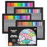 Shuttle Art Fineliner Pens, 100 Colors 0.38mm Fineliner Color Pen Set Fine Line Drawing Pen Fine Point Markers Perfect for Adult Coloring Books Drawing and Journal Art Projects