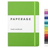 PAPERAGE Lined Journal Notebook, (Lime Green), 160 Pages, Medium 5.6 in x 8 in - 100 GSM Thick Paper – Hardcover Journaling Notebook for Work, School & Note Taking