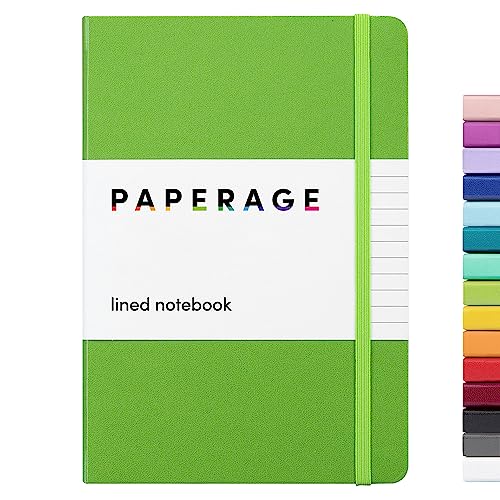 PAPERAGE Lined Journal Notebook, (Lime Green), 160 Pages, Medium 5.7 inches x 8 inches - 100 gsm Thick Paper, Hardcover