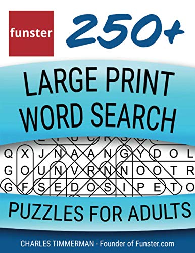 Funster 250+ Large Print Word Search Puzzles for Adults: Word Search Book for Adults Large Print with a Huge Supply of Puzzles