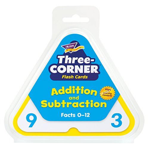 TREND ENTERPRISES: Three-Corner Addition and Subtraction Flash Cards, Interactive Self-Checking Cards, Exciting Way for Everyone to Learn, 48 Two-Sided Cards Included, Ages 6 and Up
