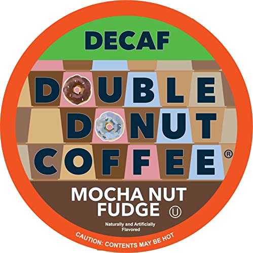 Double Donut Medium Roast Decaf Coffee Pods, Mocha Nut Fudge Flavored, for Keurig K-Cup Machines, 80 Single-Serve Capsules per Box
