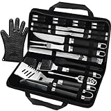 POLIGO 26PCS BBQ Accessories for Outdoor Grill Utensils Set Stainless Steel BBQ Tools Grilling Tools Set for Birthday Fathers Day Dads Presents, Barbecue Accessories Ideal Grilling Gifts for Men Women