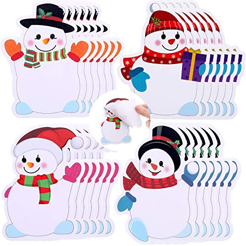 24 Pieces Christmas Notepad Waving Snowman Notepads Holiday Notepads Winter Memo Pad Hopping List to-Do Notes for Work Study Decoration Present