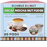 Double Donut Medium Roast Decaf Coffee Pods, Mocha Nut Fudge Flavored, for Keurig K-Cup Machines, 80 Single-Serve Capsules per Box