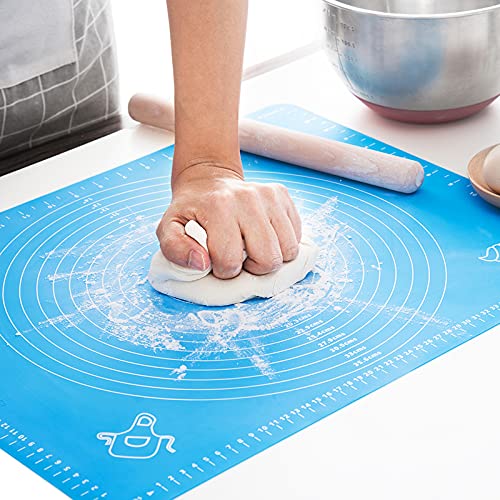 LIMNUO Silicone Pastry Mat Extra Thick Non Stick Baking Mat Non Stick Rolling Dough with Measurements-Non Slip,Kneading Mat, Counter Mat,Dough Rolling Mat,Oven Liner,Pie Crust Mat